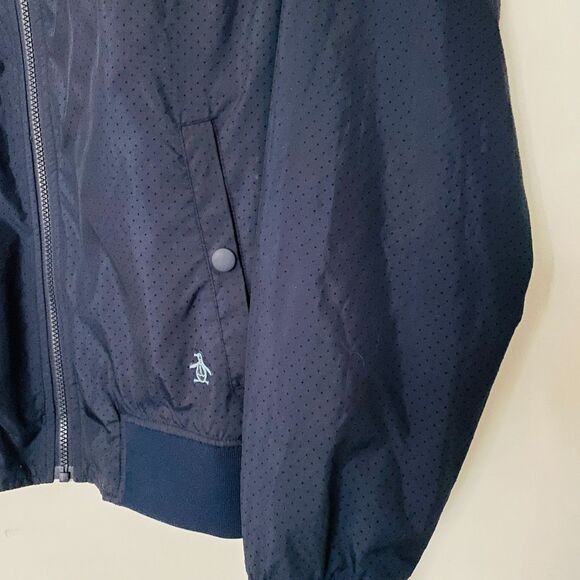Original Penguin Blue Lightweight Zippered Front Pockets Bomber Jacket Sz XL - Picture 4 of 11